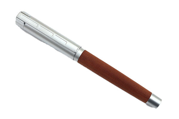 STAEDTLER INITIUM Lignum fountain pen crafted from stained plum wood with matt chrome cap and medium stainless steel nib, presented in Irish Pens luxury gift box.