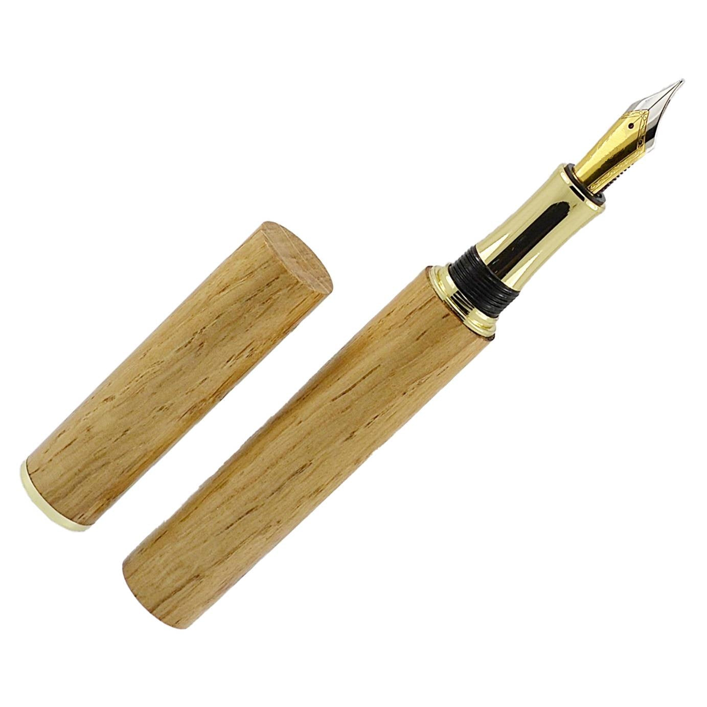 Feadán Fountain Pen handmade in Irish Whiskey Barrel Oak