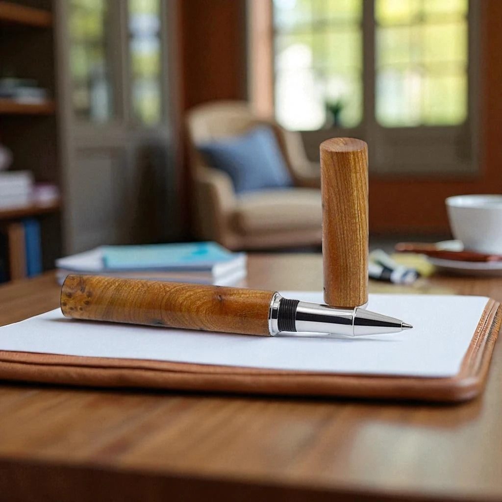 Feadán Rollerball Pen handmade in Irish Burled Elm
