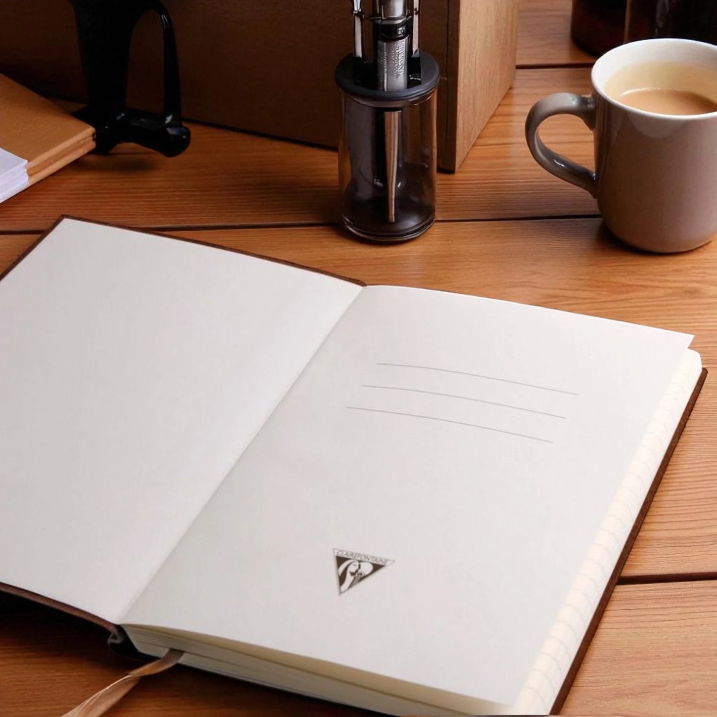 Personalised genuine leather-bound A5 journal with engraved cover – luxury writing gift