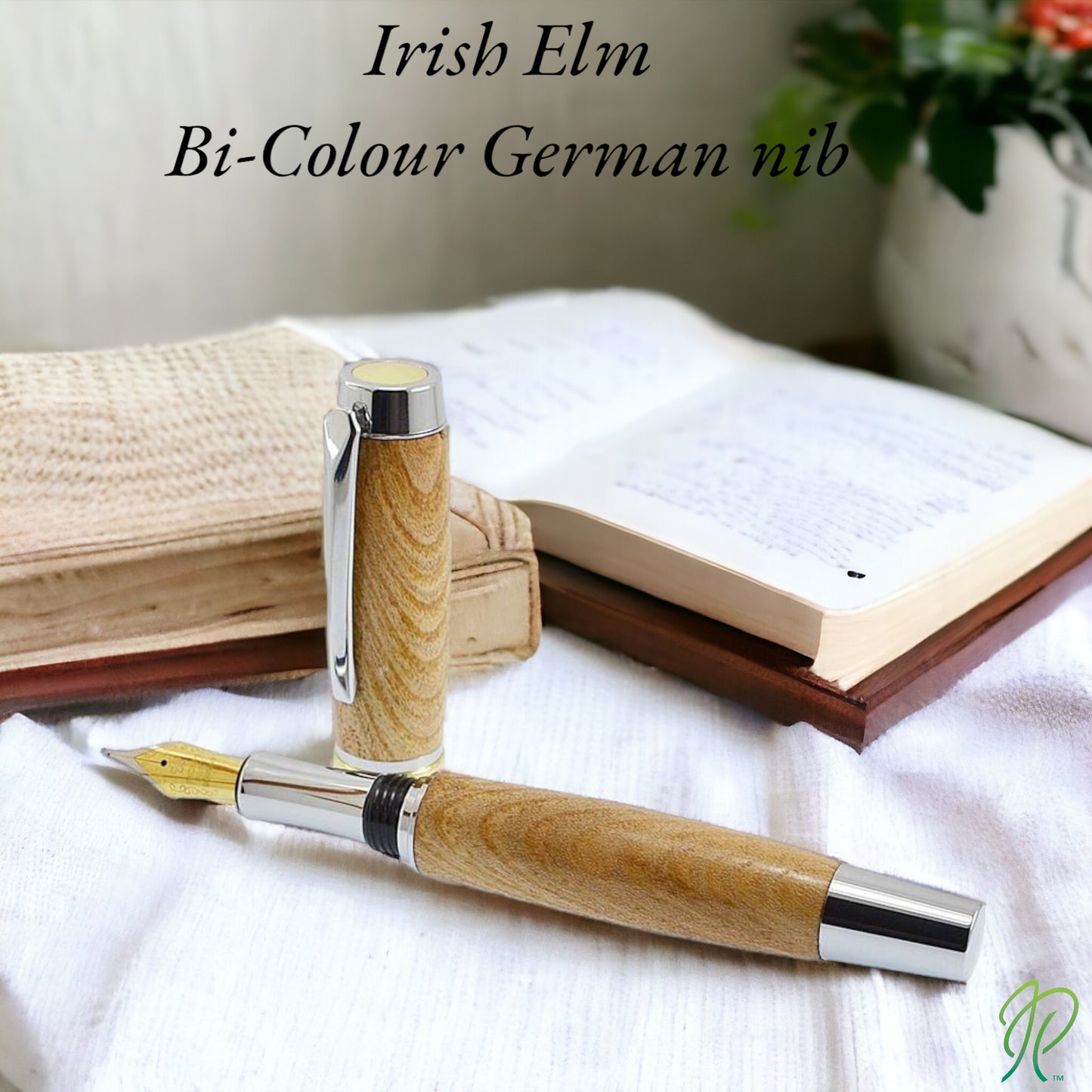 Exquisite, handcrafted wooden pen featuring rich, natural grain patterns and a smooth, polished finish, perfect for adding a touch of elegance to any writing experience, by Irish Pens