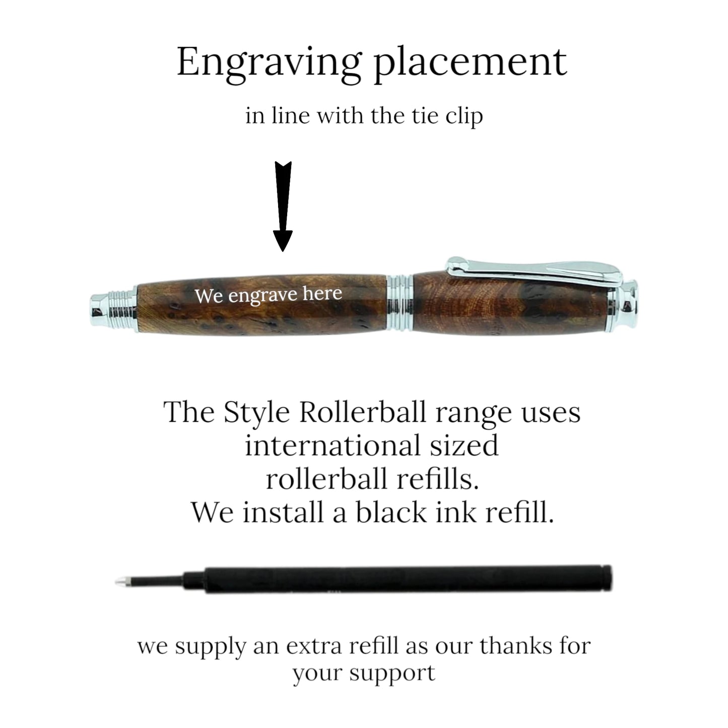 Style Rollerball Pen Handmade from Irish Burled Elm with Gold Trim – by Irish Pens