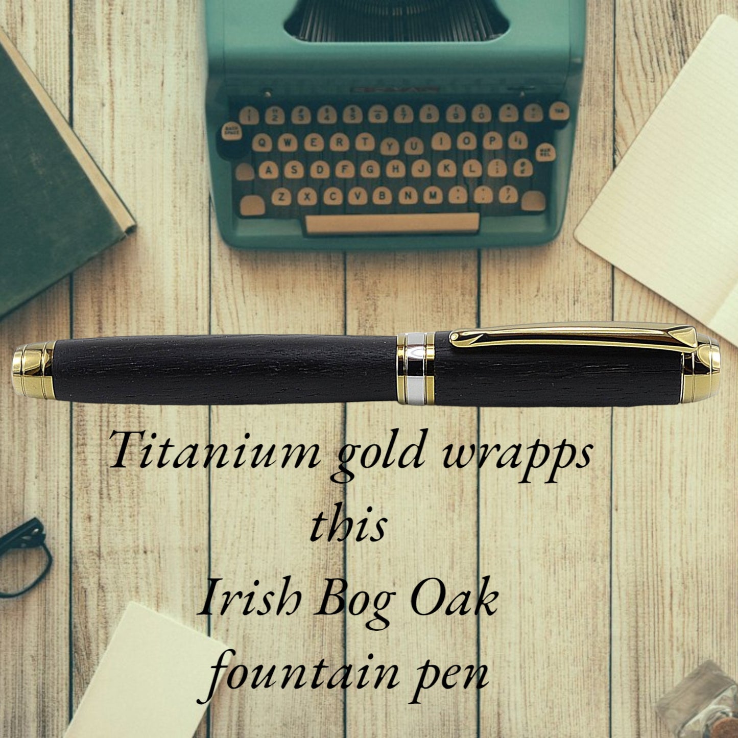 Exquisite, handcrafted wooden pen featuring rich, natural grain patterns and a smooth, polished finish, perfect for adding a touch of elegance to any writing experience, by Irish Pens