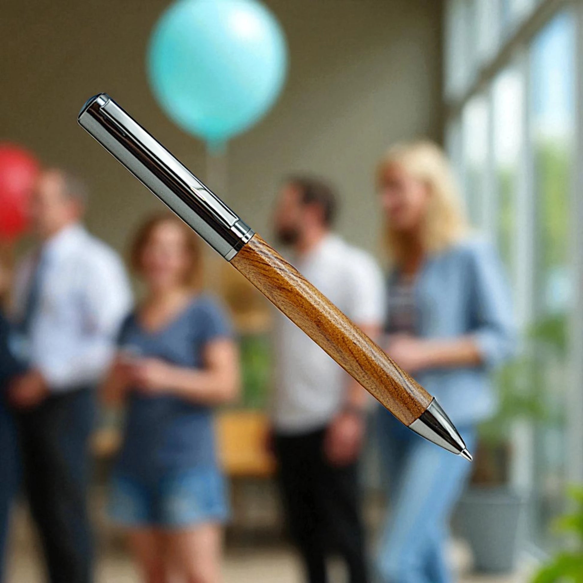 Slim profile Rosewood Noir Ballpoint Pen with Parker-type ballpoint refill