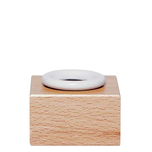 Round Porcelain Ink Pot with wooden base