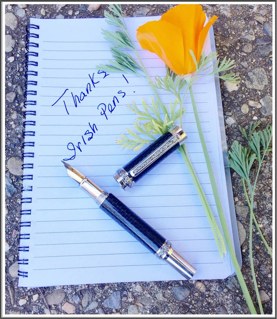 Handmade Carbon Fibre Fountain Pen with Rhodium & Titanium Trim – Irish-Made Luxury Writing Instrument
