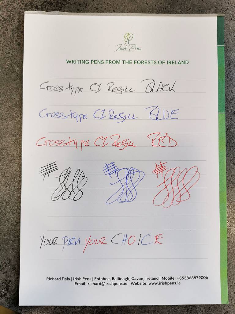 Cross type refill Black Blue Red C1 type by Irish Pens