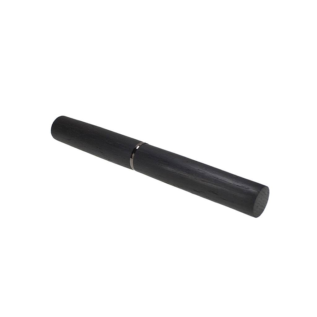 Handmade Feadán Rollerball Pen in Irish Bog Oak with Black Chrome Trim