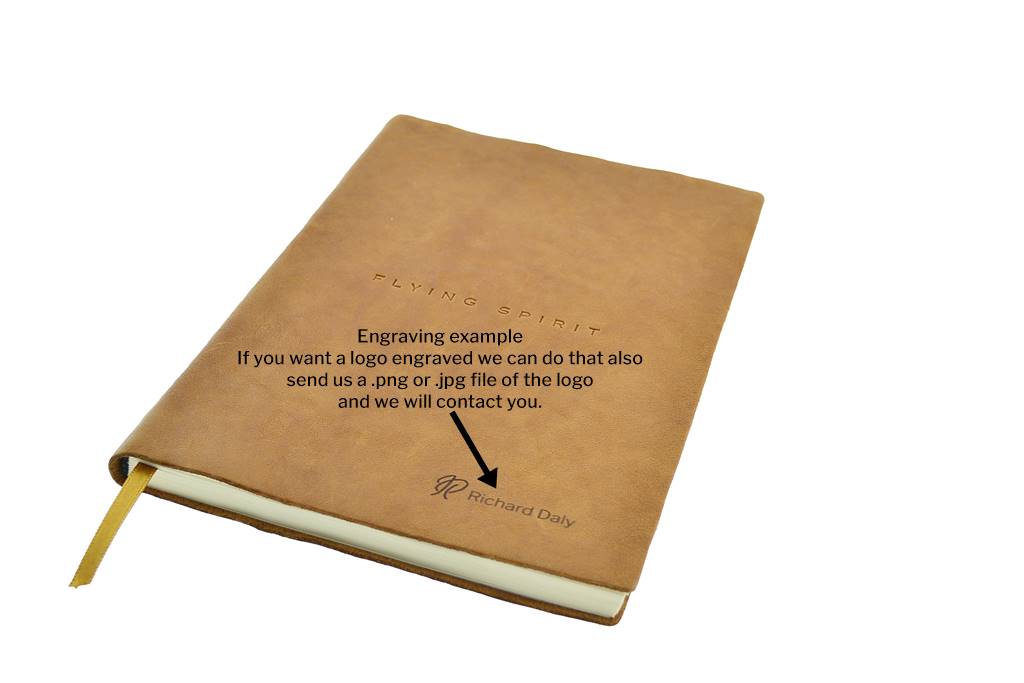 Leather journal A5 engrave with name by Irish Pens