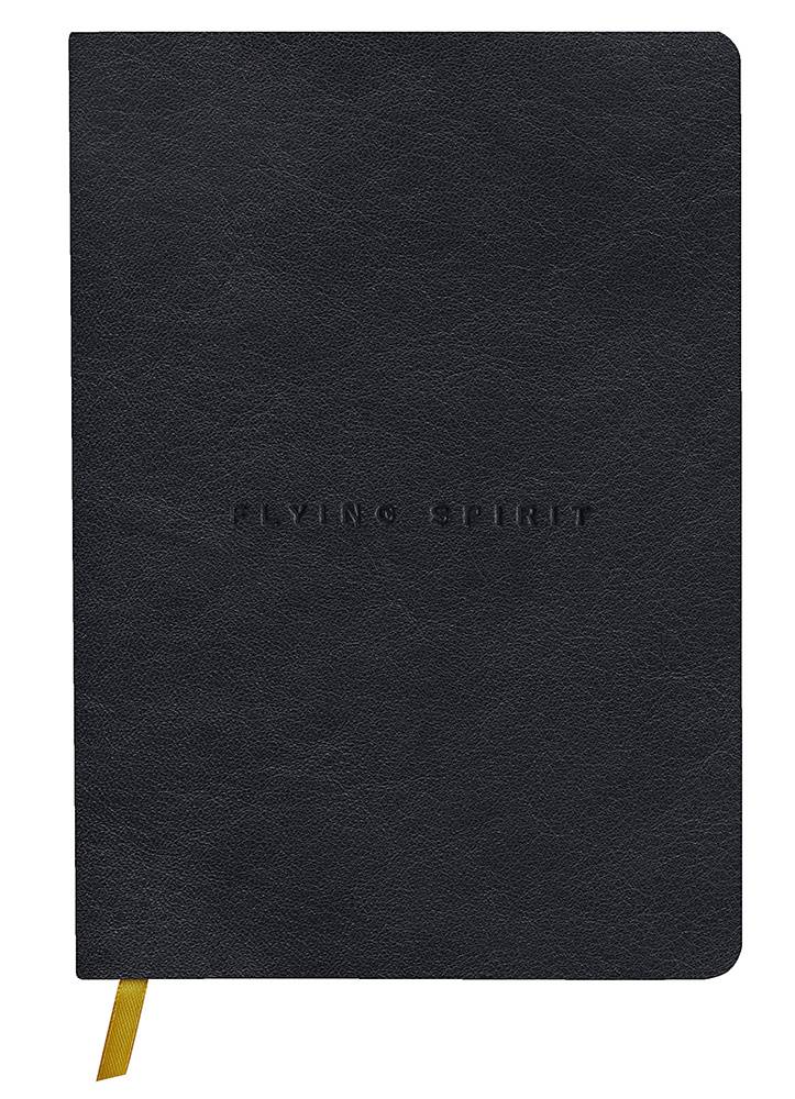 Genuine leather bound journal Flying Sprit A5 Black cover from Irish Pens
