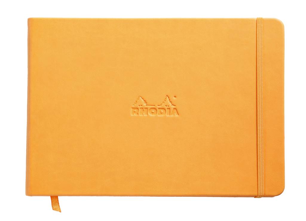 Rhodia web notebook Orange Italian imitation cover dot grid Landscape