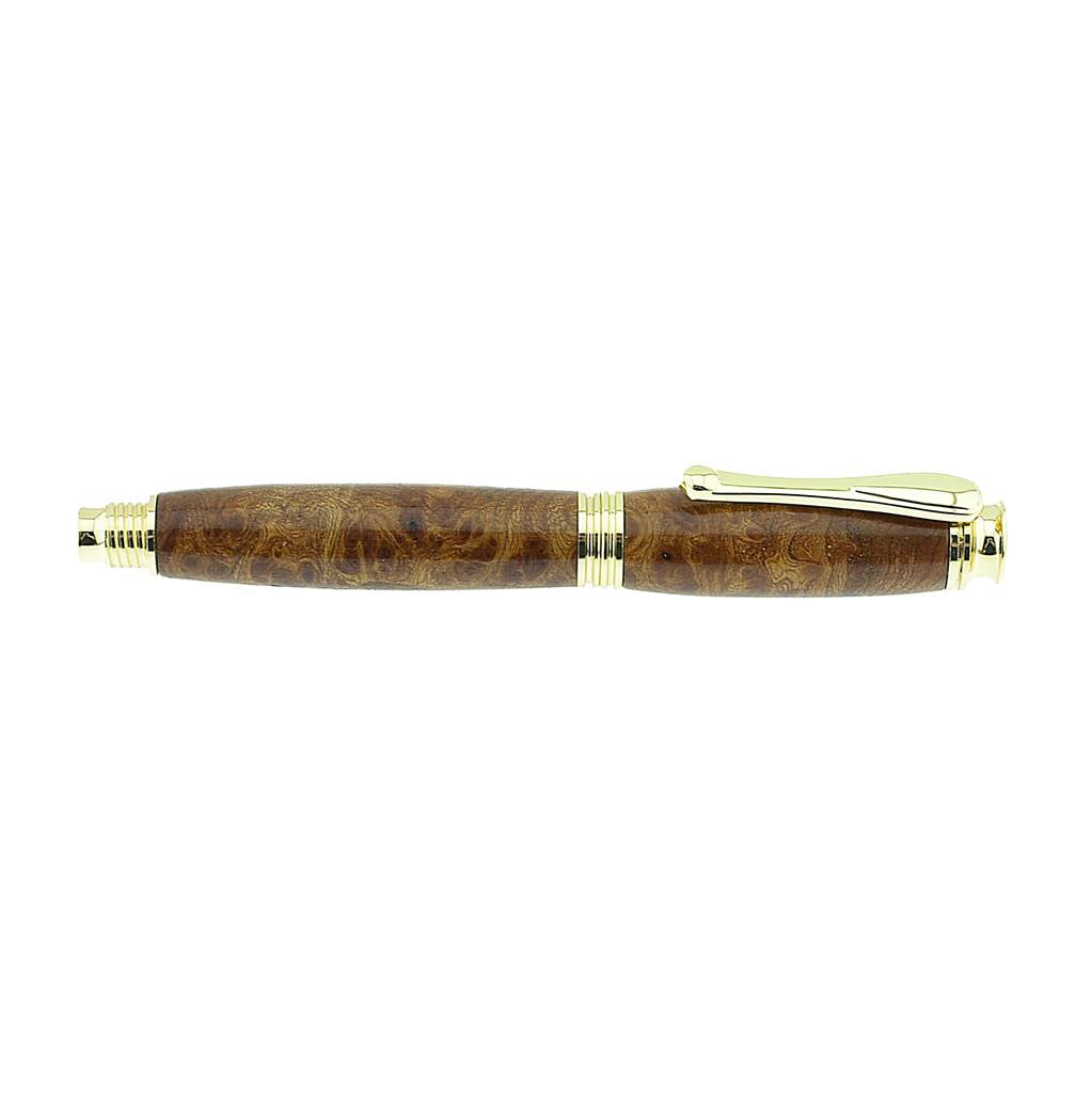 Style Rollerball Pen Handmade from Irish Burled Elm with Gold Trim – by Irish Pens