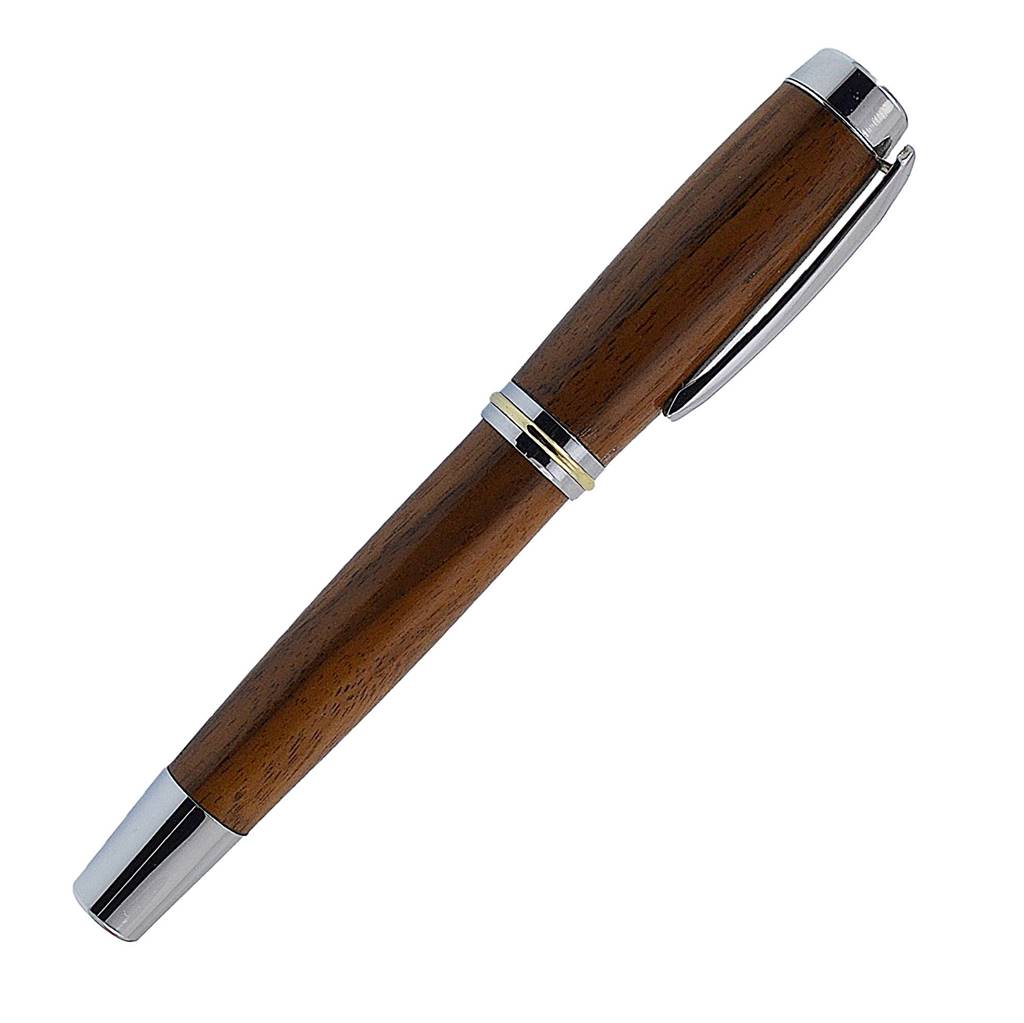 Handmade Shannon Fountain Pen crafted from Irish Black Walnut with bi-colour nib – sustainable luxury by Irish Pens