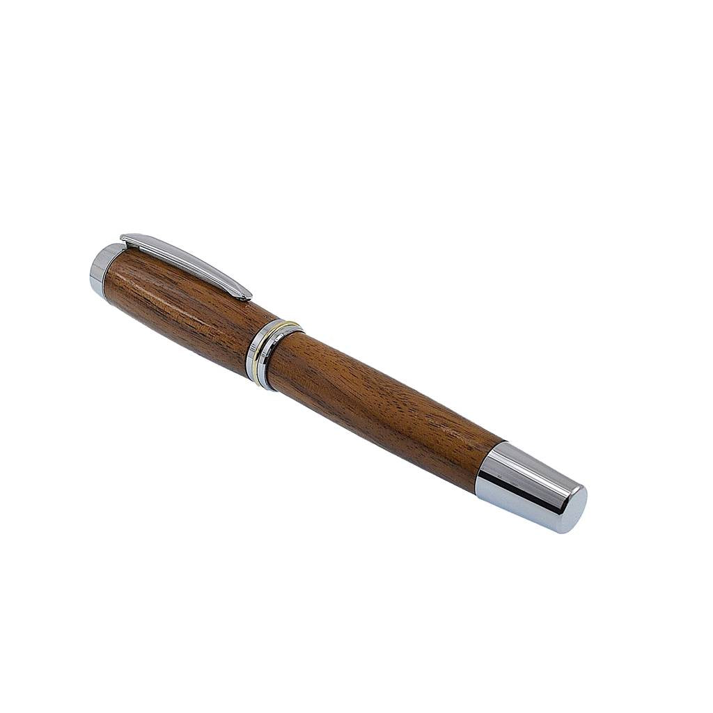 Handmade Shannon Fountain Pen crafted from Irish Black Walnut with bi-colour nib – sustainable luxury by Irish Pens