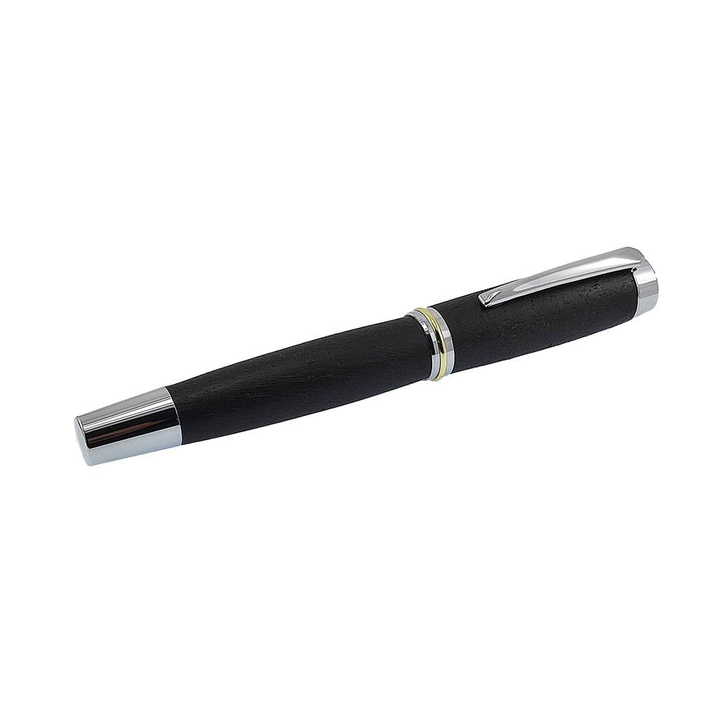 Shannon Fountain Pen handmade from 5,000-year-old Irish Bog Oak with Bright Chrome Trim – Irish Pens