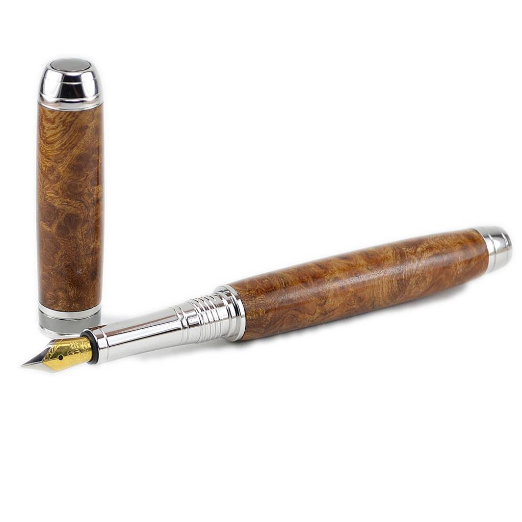 Woodland wooden handmade fountain pen in Irish Burled Elm