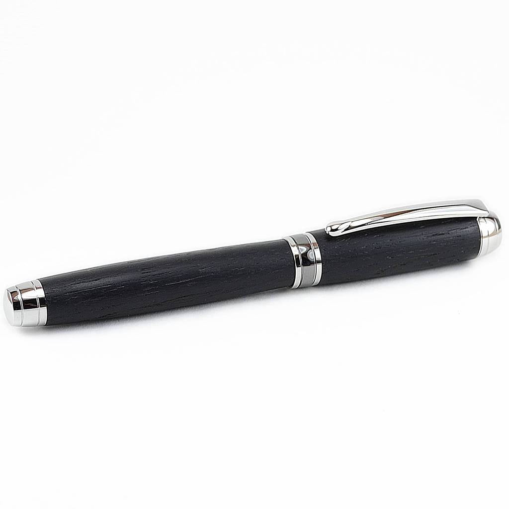 Fountain pen bog oak Bock nib dark night handmade writers gift ink lovers made in Ireland by Irish Pens