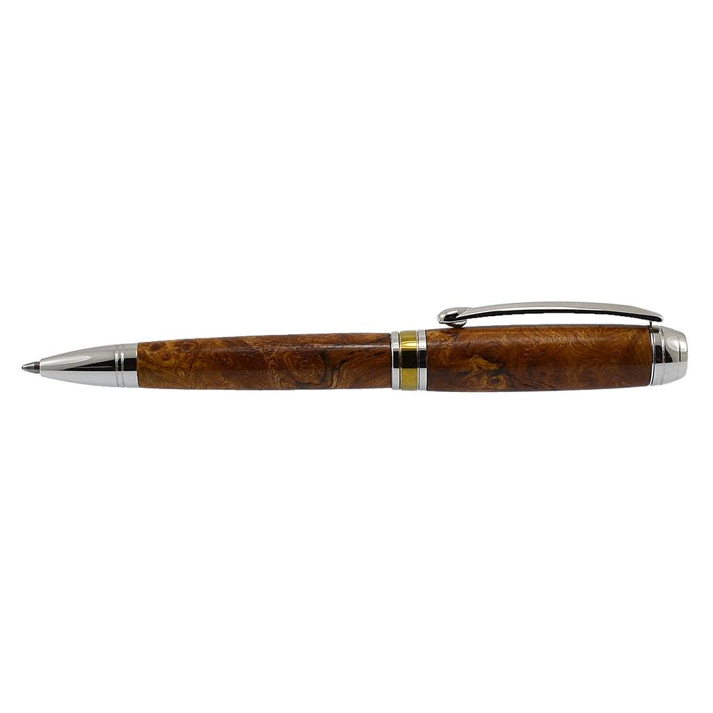 Refillable handcrafted pen made from rare burled Irish Elm – presented in gift box