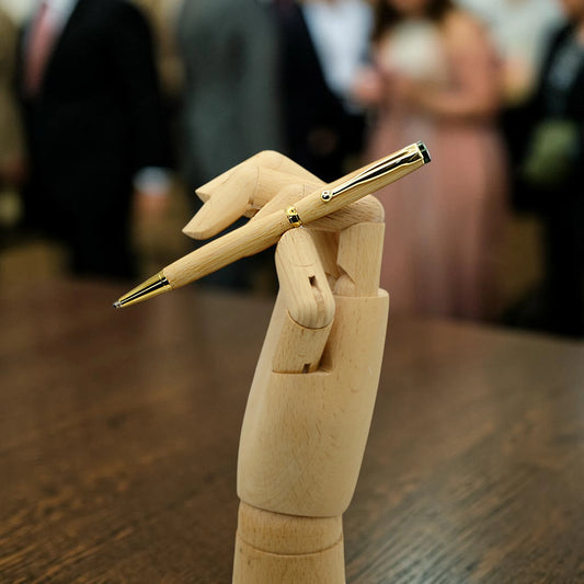 Handmade Emerald Ballpoint Pen in Bamboo Wood – Personalised Irish Wooden Pen Gift by Irish Pens