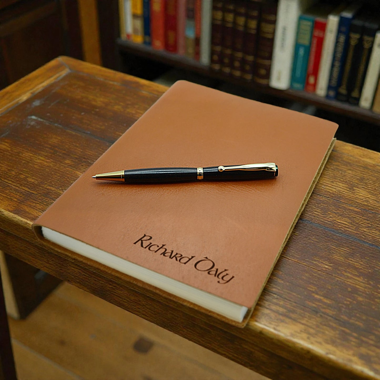Handmade Emerald Ballpoint Pen in African Blackwood – Luxury Irish Wooden Writing Pen Gift from Irish Pens