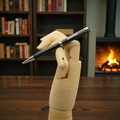 Handmade Emerald Ballpoint Pen in African Blackwood – Luxury Irish Wooden Writing Pen Gift from Irish Pens