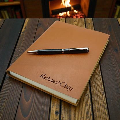 Handmade Emerald Ballpoint Pen in African Blackwood – Luxury Irish Wooden Writing Pen Gift from Irish Pens