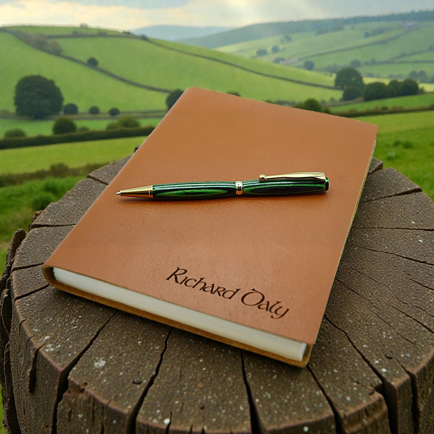 Handmade Emerald Ballpoint Pen in Forest Green – Luxury Irish Writing Pen Gift by Irish Pens