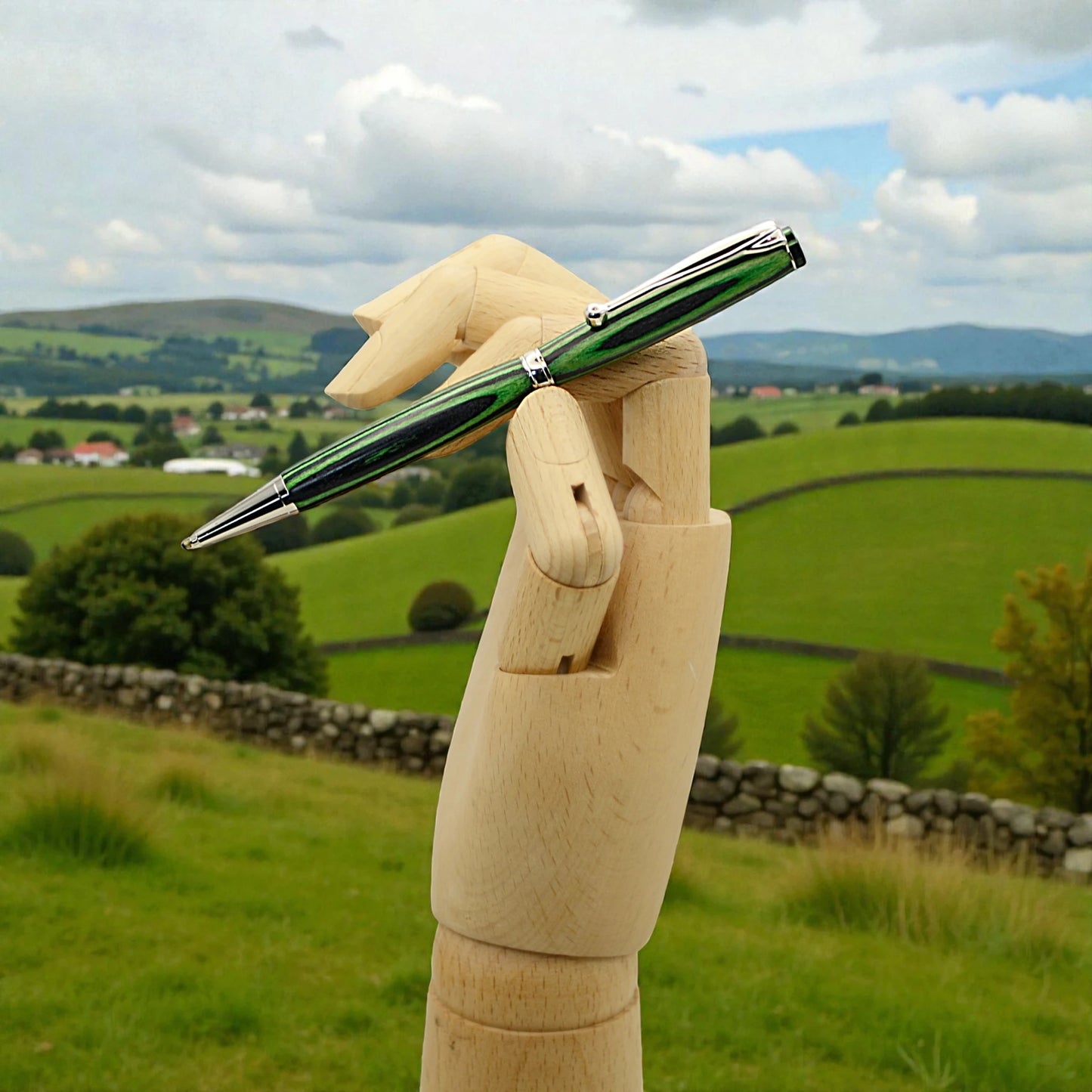 Handmade Emerald Ballpoint Pen in Forest Green – Luxury Irish Writing Pen Gift by Irish Pens