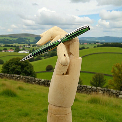 Handmade Emerald Ballpoint Pen in Forest Green – Luxury Irish Writing Pen Gift by Irish Pens
