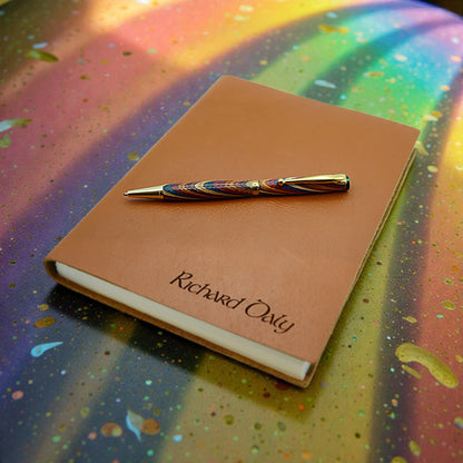 Handmade Emerald Ballpoint Pen in Rainbow Wood – Colourful Irish Wooden Writing Pen Gift by Irish Pens