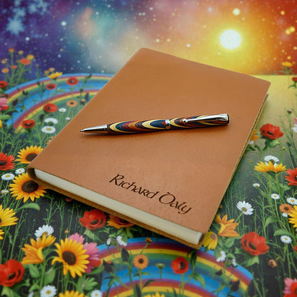 Handmade Emerald Ballpoint Pen in Rainbow Wood – Colourful Irish Wooden Writing Pen Gift by Irish Pens