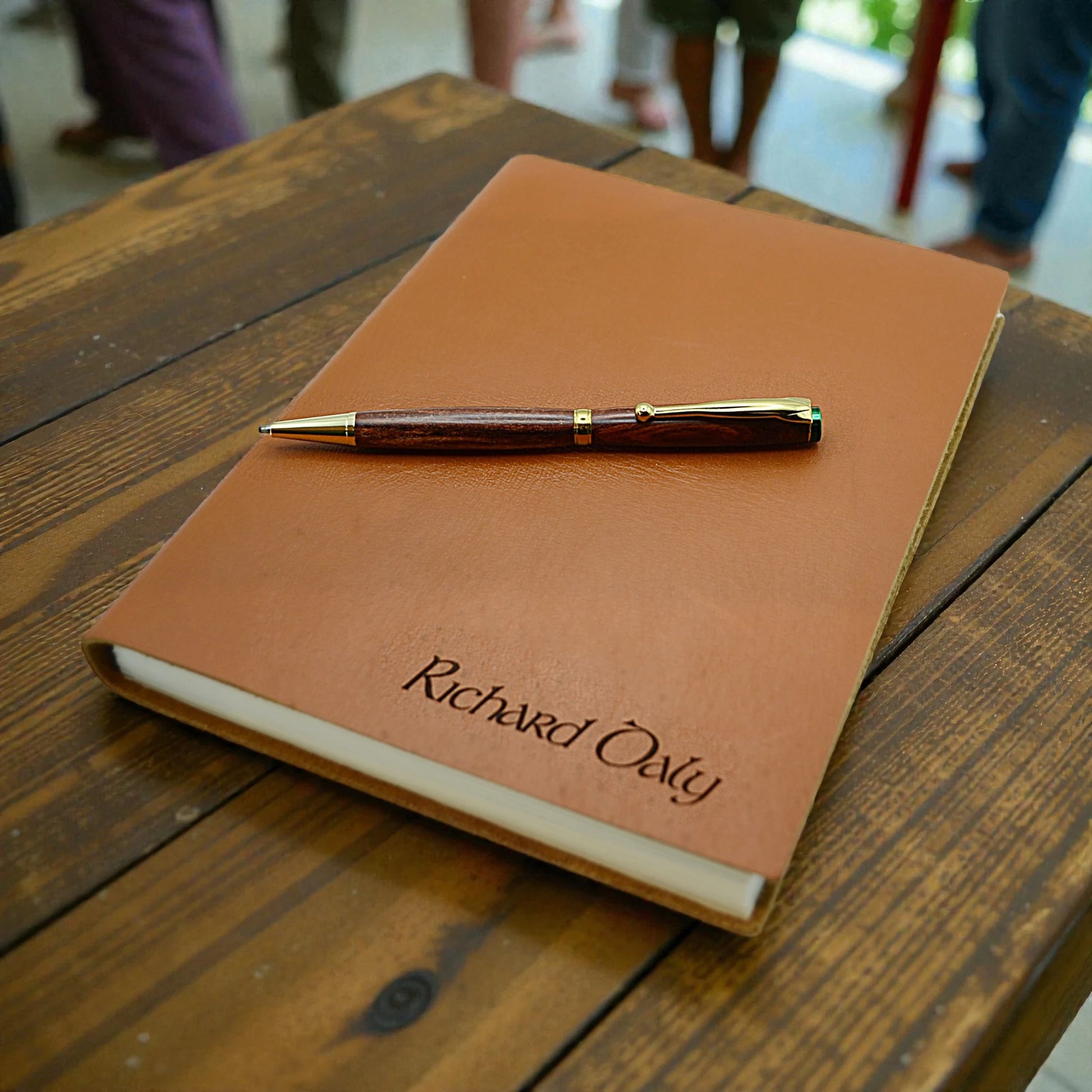 Handmade Emerald Ballpoint Pen in Rosewood – Luxury Irish Wooden Writing Pen Gift by Irish Pens