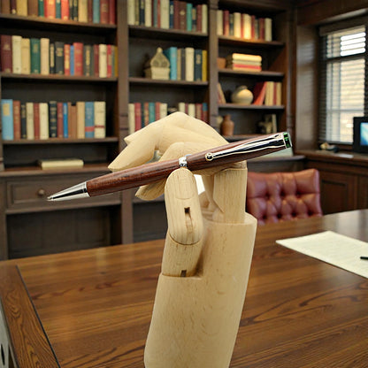 Handmade Emerald Ballpoint Pen in Rosewood – Luxury Irish Wooden Writing Pen Gift by Irish Pens