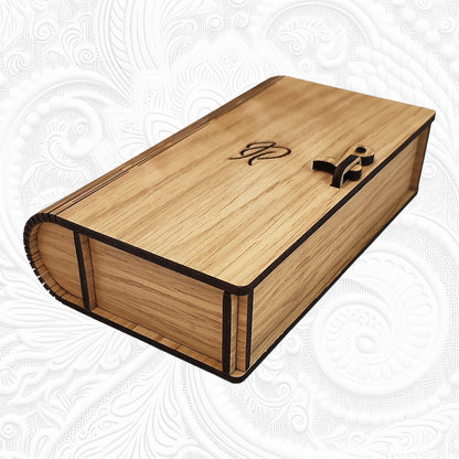 Luxury wooden personalised pen presentation box inspired by the book of Kells by Irish pens