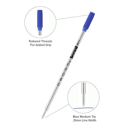 Cross ballpoint 8513 and 8511 refills, medium and fine, in black and blue ink by Irish Pens