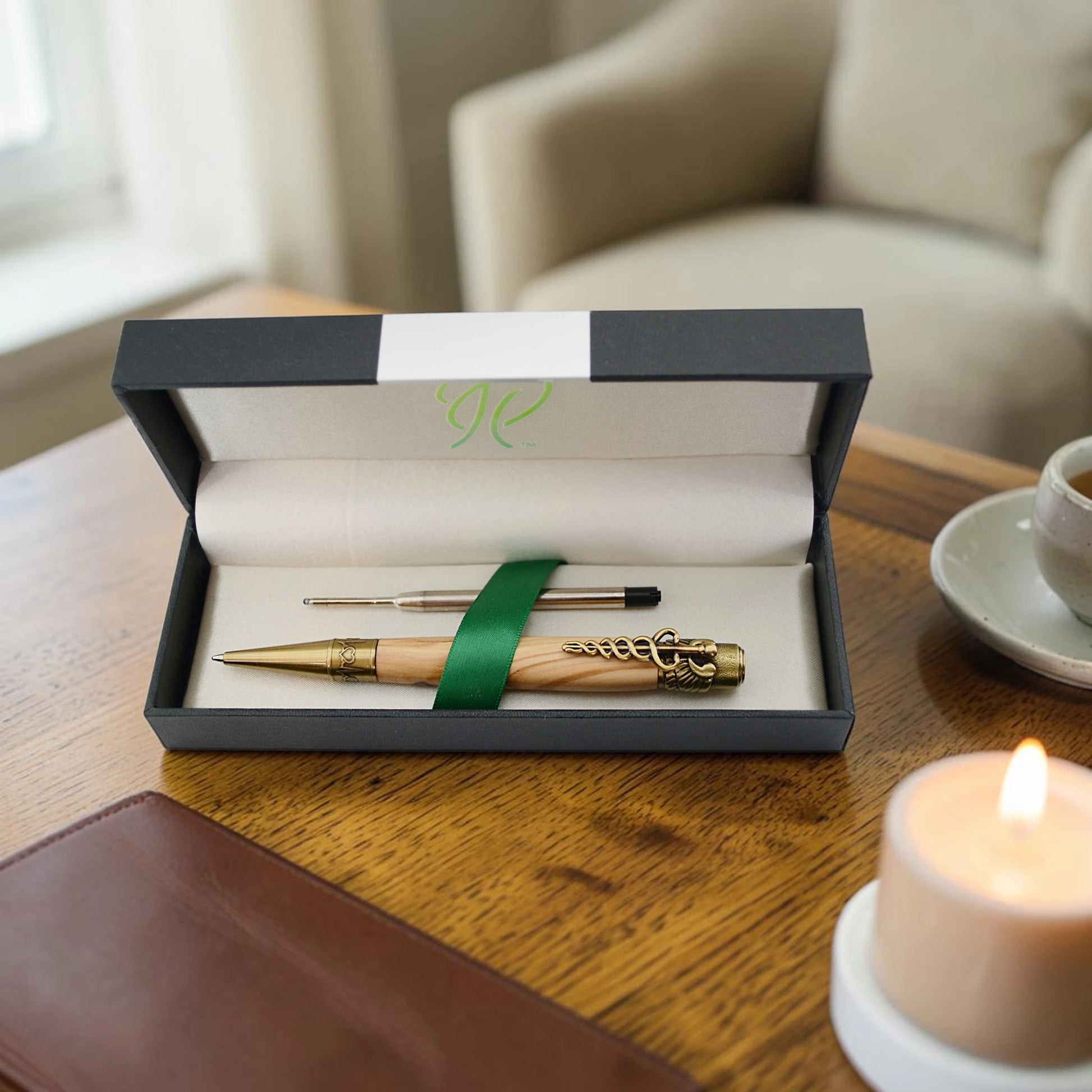 Cura Medical Pen in Olive Wood hand-turned in Ireland for healthcare professionals