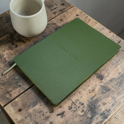 Emerald green leather journal Ireland gift – personalised Moroccan notebook by Irish Pens