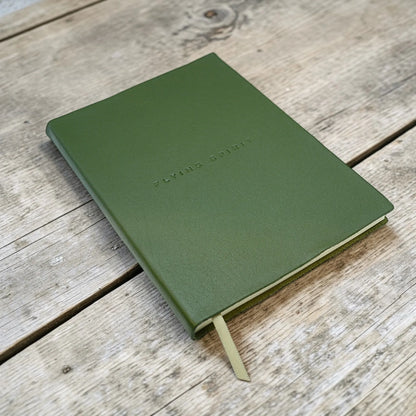 Emerald green leather journal Ireland gift – personalised Moroccan notebook by Irish Pens