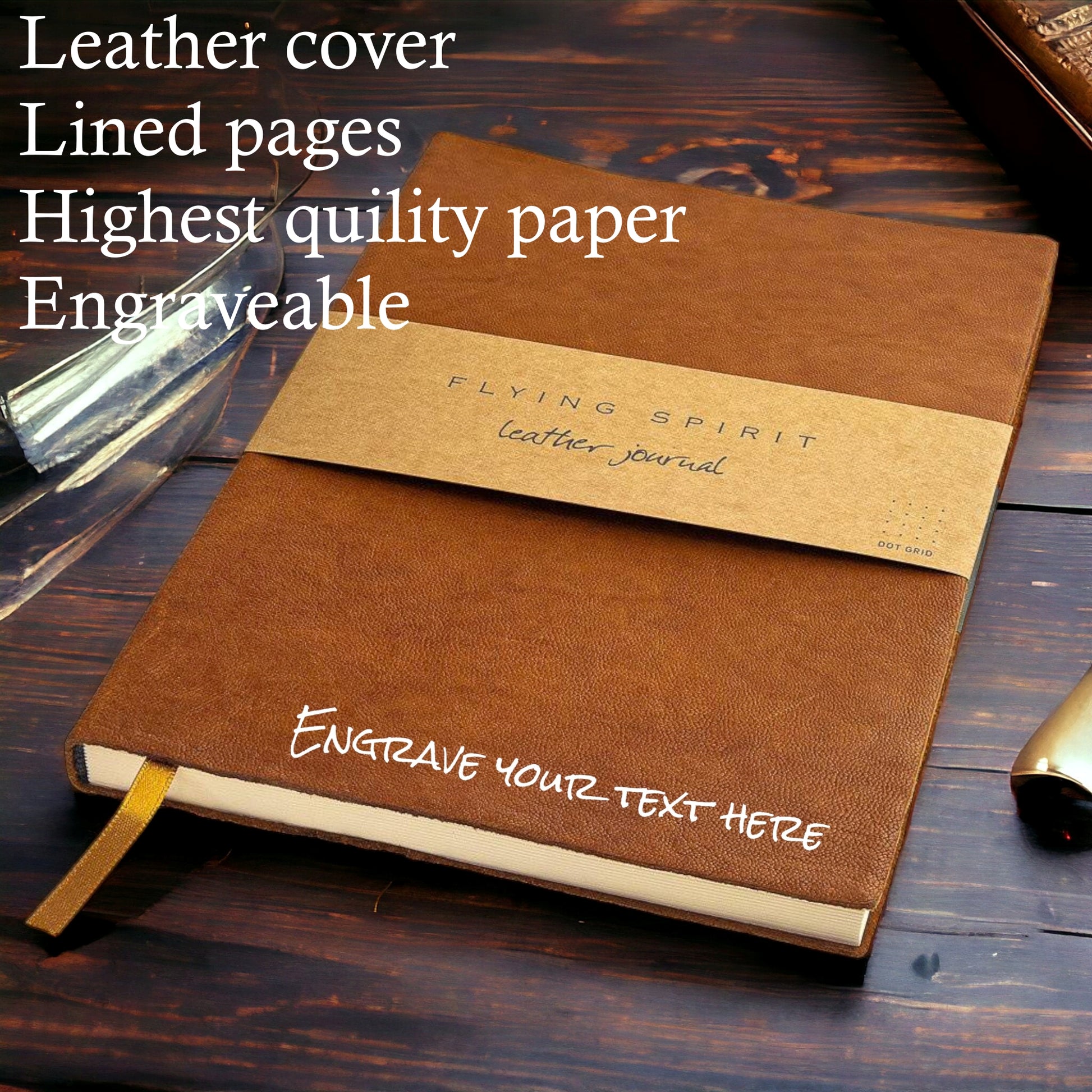 Engraved leather bound journal by Irish Pens