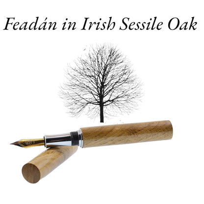Feadán Fountain Pen handmade in Irish Sessile Oak