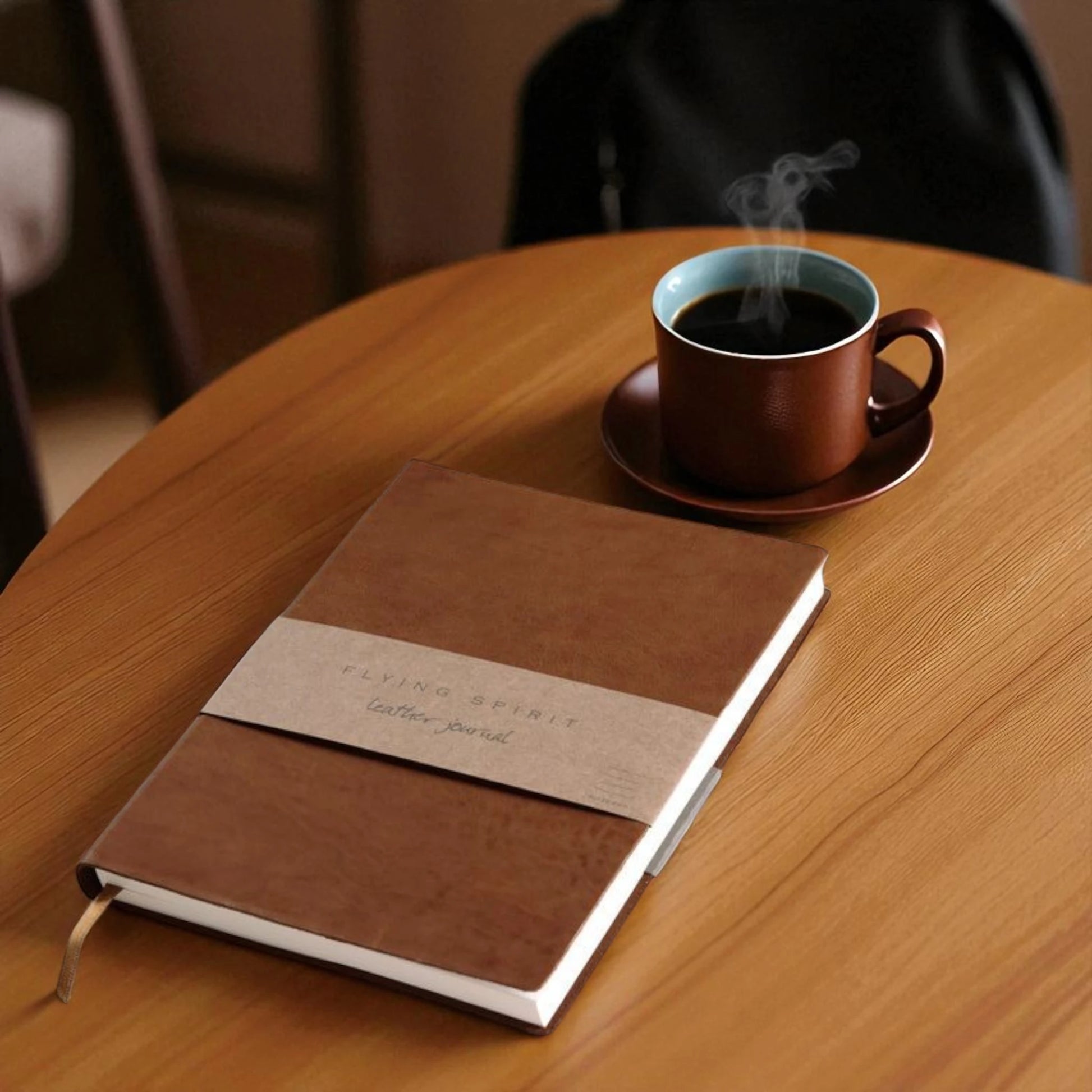 Personalised genuine leather-bound A5 journal with engraved cover – luxury writing gift