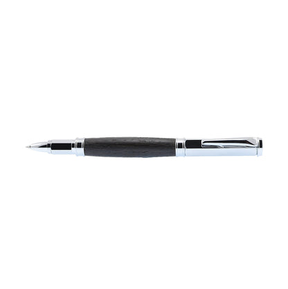 Gravity Magnetic Rollerball Pen Handmade from 5,000-Year-Old Irish Bog Oak with Chrome and Black Titanium Trim – by Irish Pens