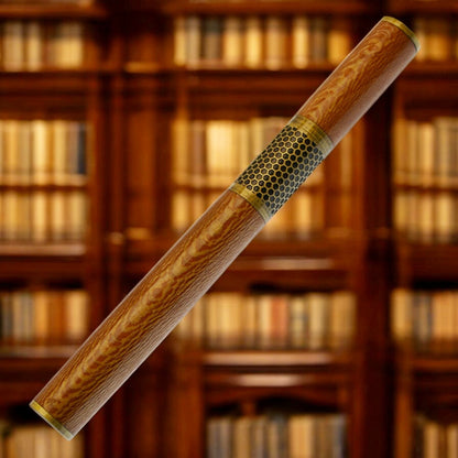 Handmade Hive Rollerball Pen crafted from English Plane wood with antique brass trim
