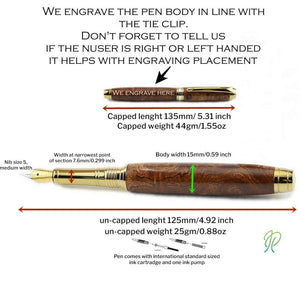 Woodland fountain Eclipse black nib in Irish Bog Oak