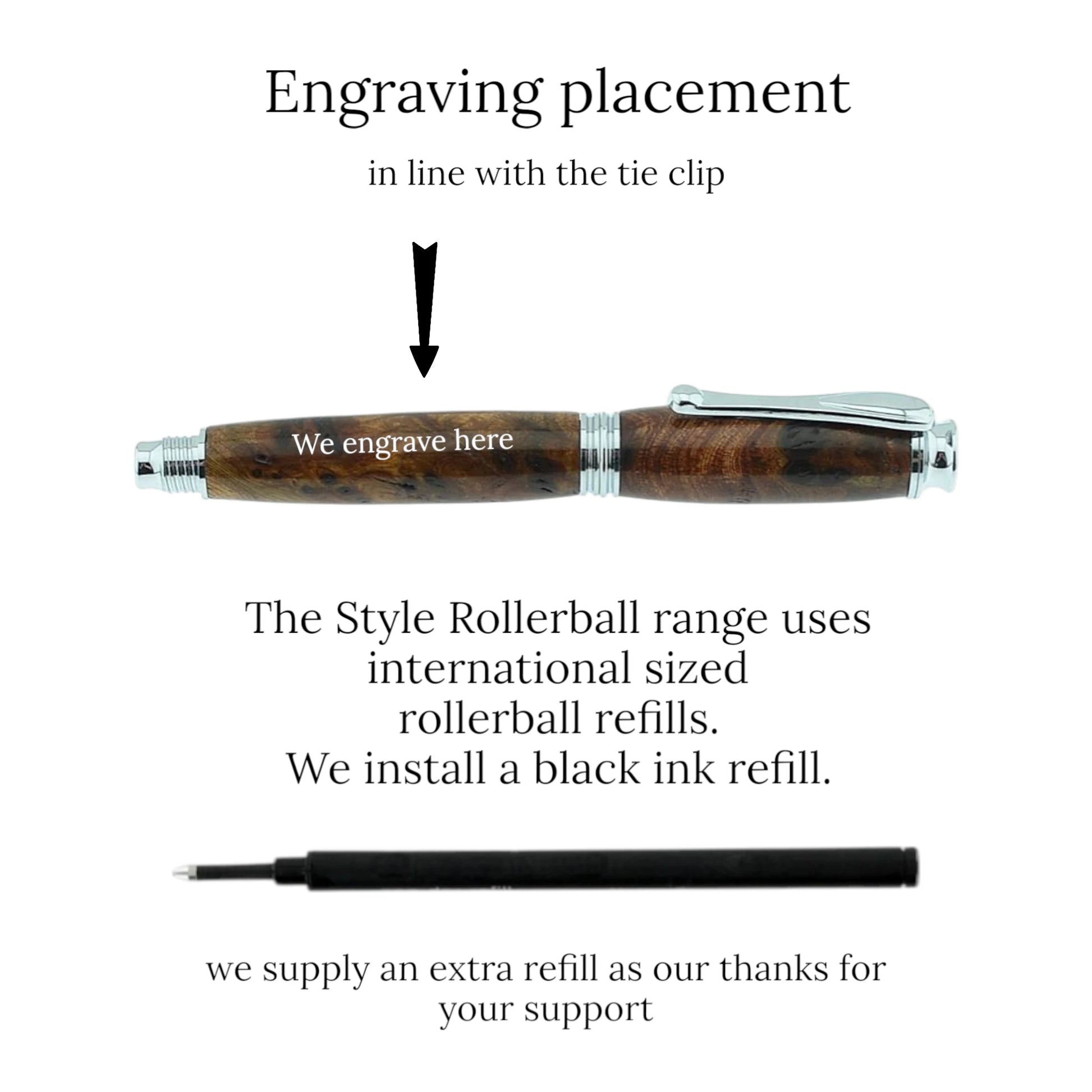 Style Rollerball Pen Handmade from Irish Burled Elm with Gold Trim – by Irish Pens