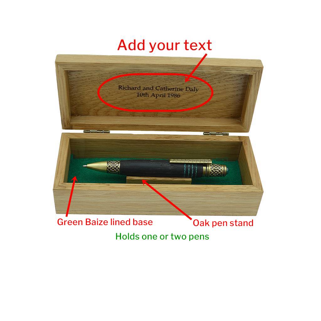 Shannon rollerball pen in Irish Whiskey Oak bright gold