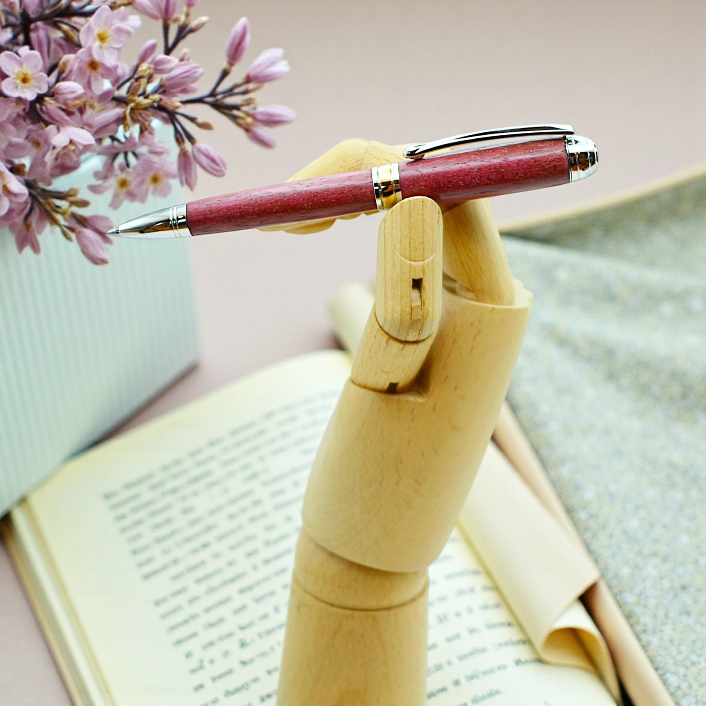 Luxury Purpleheart Writing Pen with Rhodium Metalwork