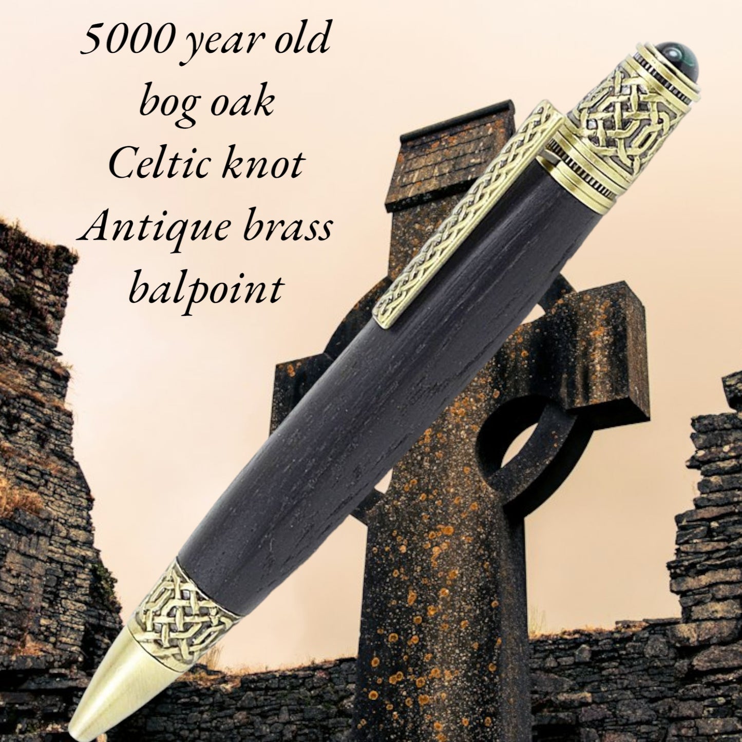 Celtic Knot pen in Irish Bog Oak