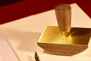 Desktop Walnut and brass ink Blotter
