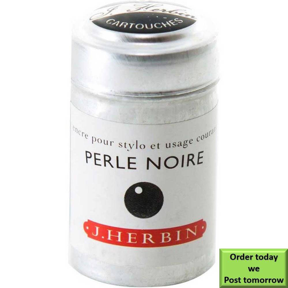 Herbin Perle Noire (Black Pearl) fountain pen ink 6 cartridge